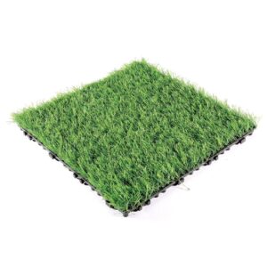 12”x12” Grass Pad Tiles, Artificial Grass Turf Tiles Interlocking Grass Mat